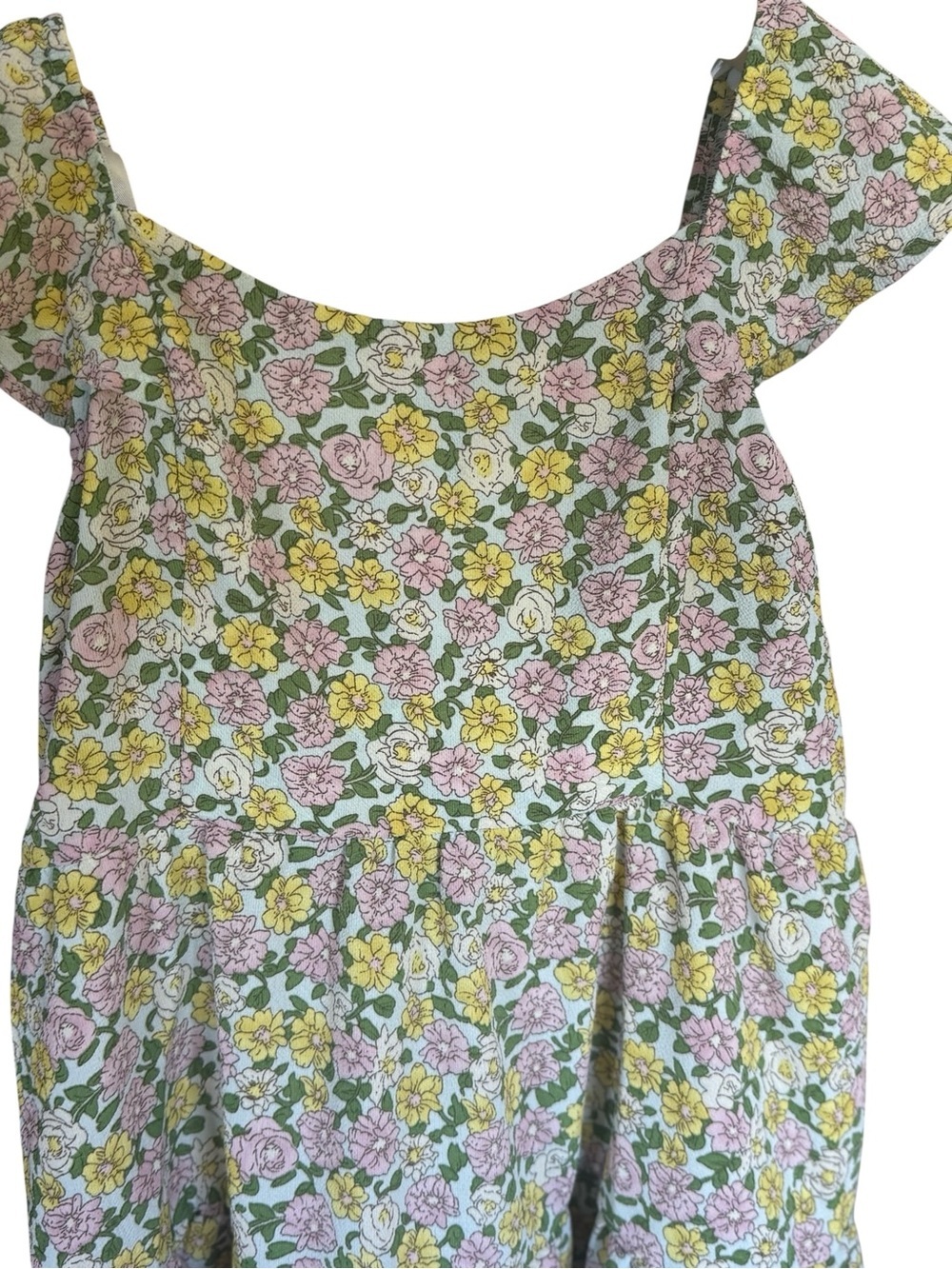 Monteau Los Angeles Girls Floral Ruffle Tiered Dress L 10 12 NWT Back to School